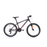 Corelli Via 1.3 24" gyerek MTB könnyűvázas kerékpár Fekete-Piros