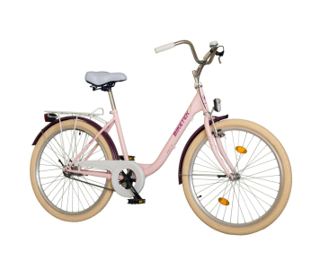 Biketek Feliz 26 kontrás városi kerékpár rózsaszín