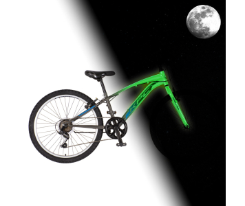KPC FluoBike Flash VILÁGÍTÓS 24 grafit-kék fluoreszkáló gyermek kerékpár