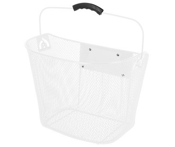 Acél hálós gyorszáras rögzítésű fehér első kosár
