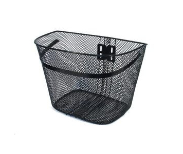 Acél hálós merevített fekete első kosár