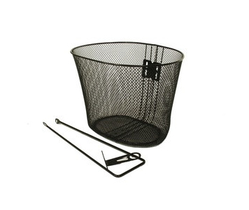 Acél hálós 26"-os fekete első kosár