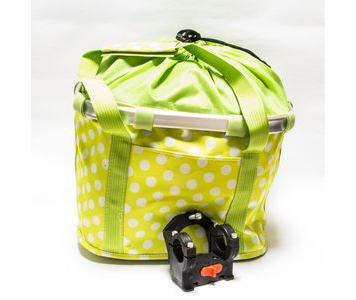 Csepel levehető szövet első kosár zöld-pöttyös