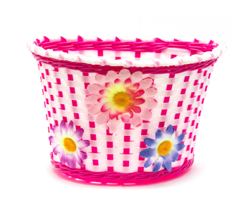 Gyerek fehér-pink virágos kosár