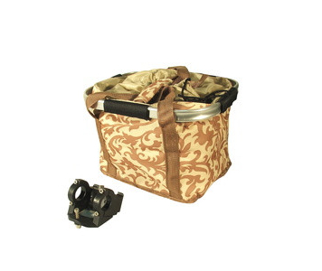 Műanyag gyorszáras rögzítésű bézs első kosár