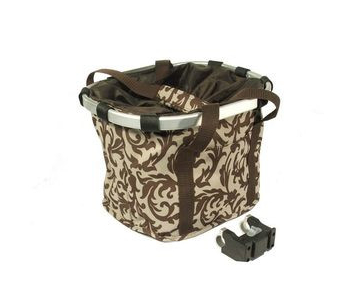 Műanyag gyorszáras rögzítésű barna első kosár