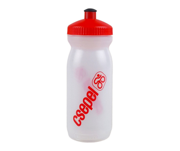 Csepel logós 600ml kulacs átlátszó-piros